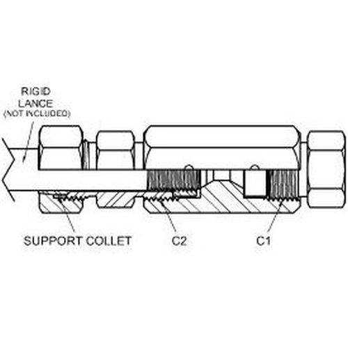 Rigid Lance Holder – 9/16″MP Female x 9/16″MP Female | LIQUID LASER